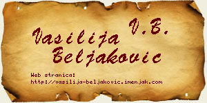Vasilija Beljaković vizit kartica